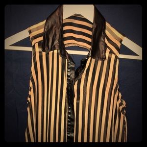 Black and Tan sheer top